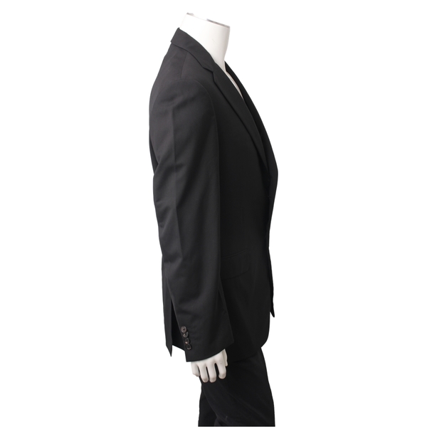 Wool Single Breasted Blazer Black