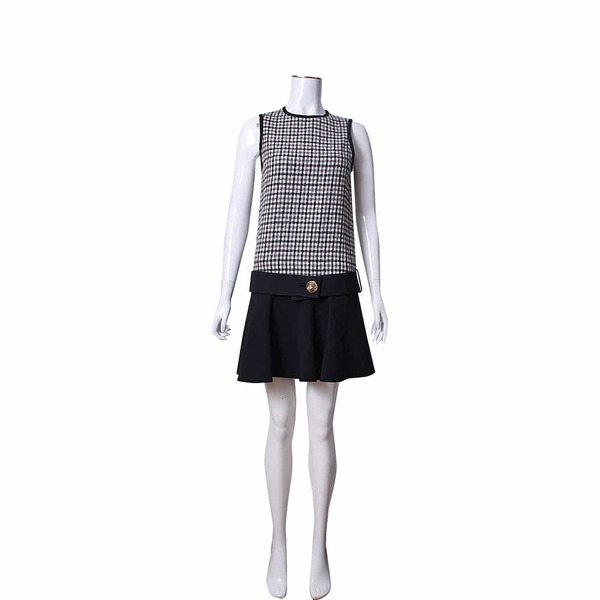Vintage Wool Blend Dress Black/White