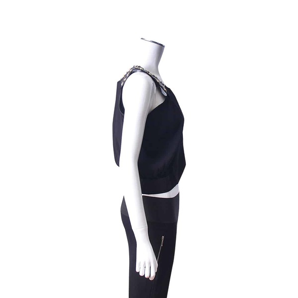 Viscose Embellished Sleeveless Top Black