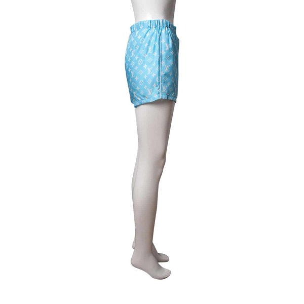 Monogram Silk Shorts Blue