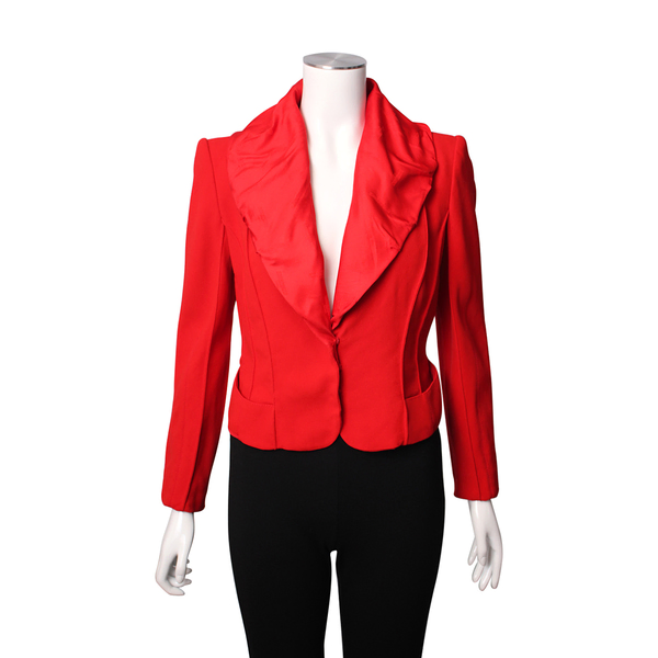 Vintage Silk Blazer Red