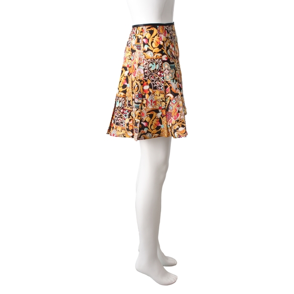 Linen Pleated Mini Skirt Multicolor