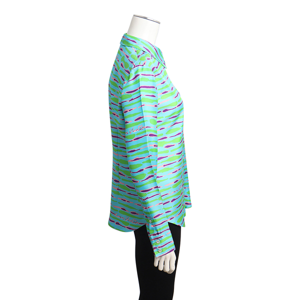 Silk Epi Print Shirt Blue/Green