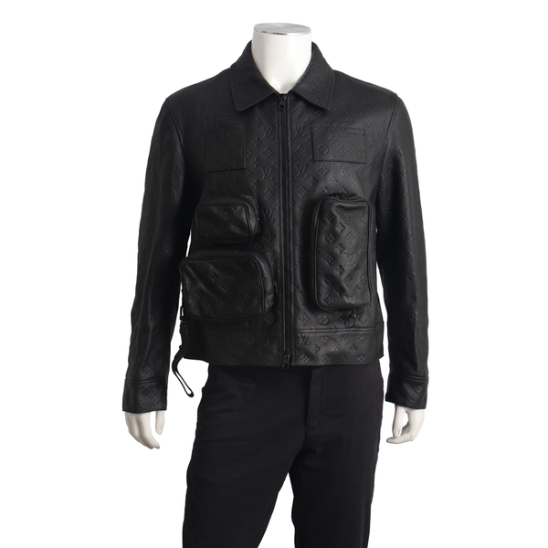 Monogram Embossed Utility Jacket Black