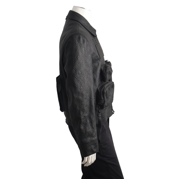 Monogram Embossed Utility Jacket Black