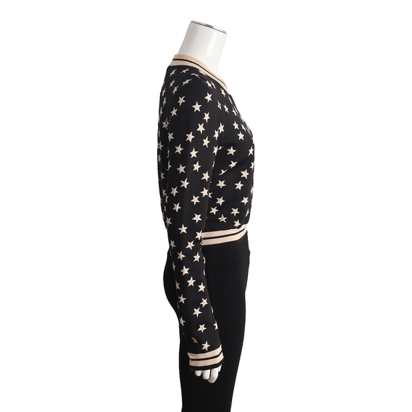 Silk Blend Star Top Black/White