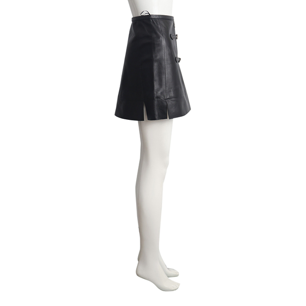 Leather Mini Skirt Black