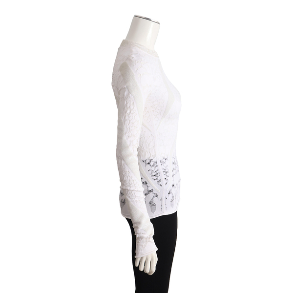 Viscose/Polyester Sequins Embellished Top White