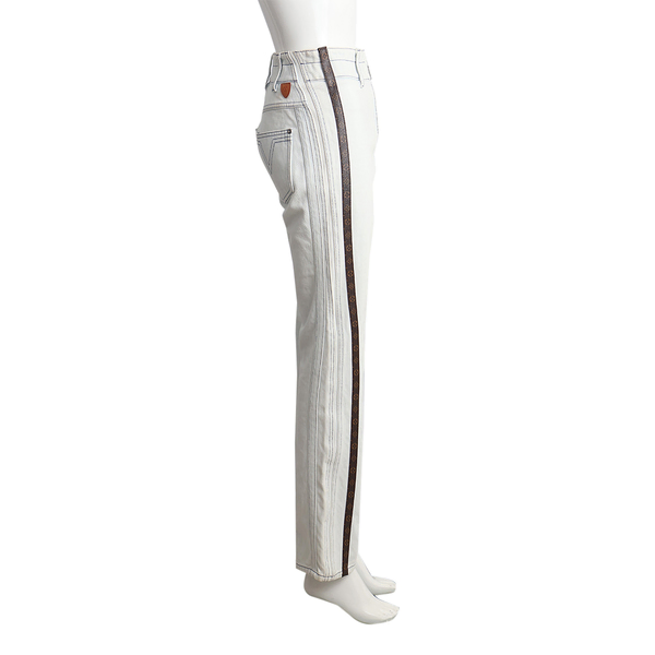 Denim Monogram Stripe Jeans Light Blue