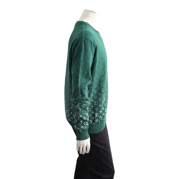 Cotton Monogram Gradient Crewneck Green