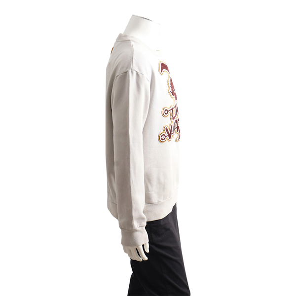 Cotton Embroidered Devil's Eye Sweatshirt Grey/Brown