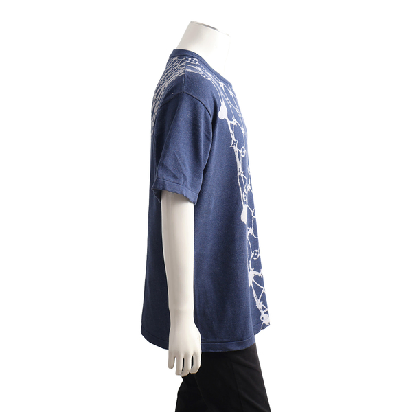 Cotton Monogram T-Shirt Blue/White