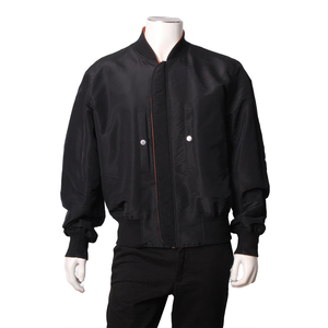 Mixed Material Voguez Voyagez Reversible Bomber Jacket Orange/Navy, view 3