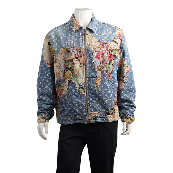 Monogram Distressed Floral Workwear Jacket