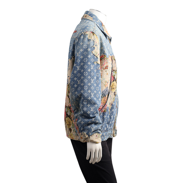 Monogram Distressed Floral Workwear Jacket