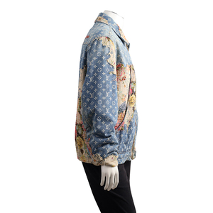 Monogram Distressed Floral Workwear Jacket, view 2