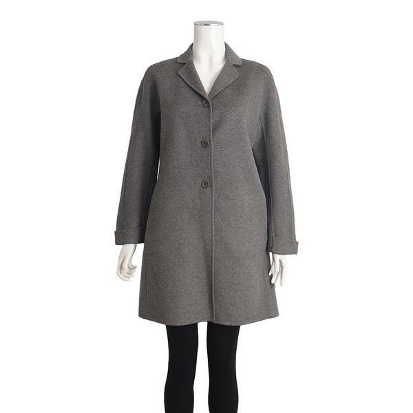Wool/Angora Single Breasted Coat Grey