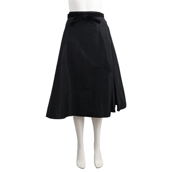 Polyester/Silk Pleated Skirt Black
