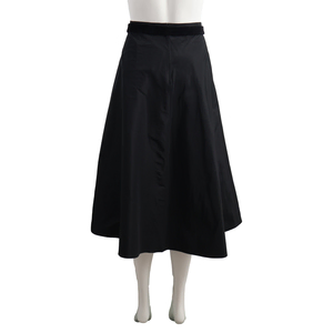 Polyester/Silk Pleated Skirt Black, view 3