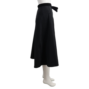 Polyester/Silk Pleated Skirt Black, view 2