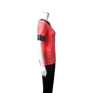 Cashmere Blend Twee Collar Short Sleeve Jersey Coral/Metallic Grey, view 3