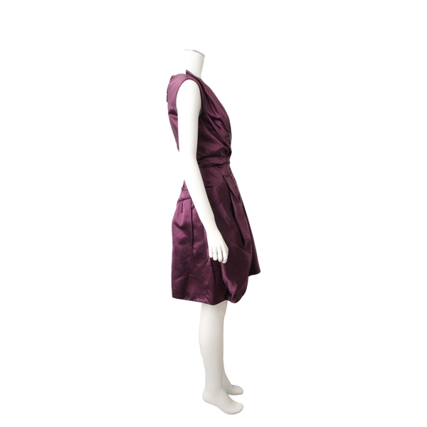 Silk Zip Detail Dress Purple