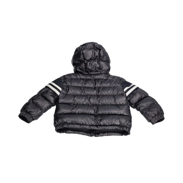Kids Nylon Hooded Down Jacket Black