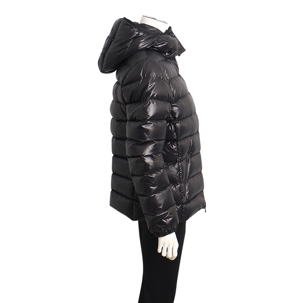 Nylon Hooded Down Jacket Black