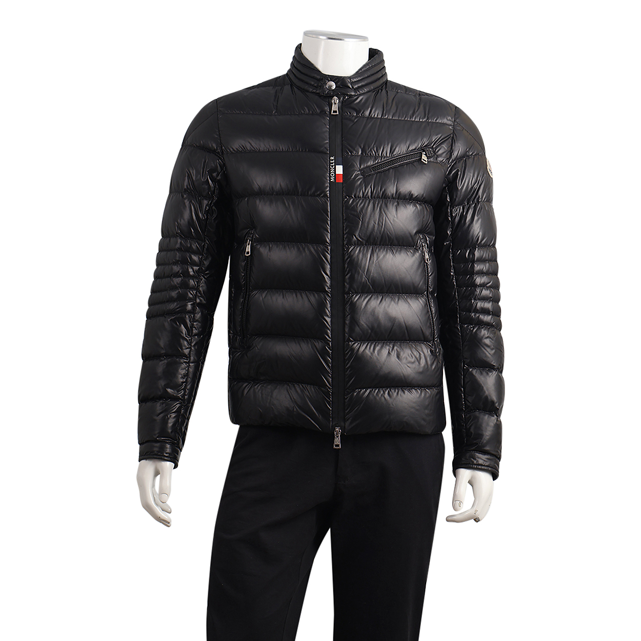 Quilted Nylon Baunard Down Jacket Black
