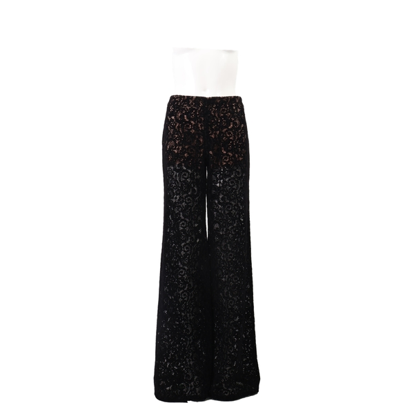 Velvet/Lace Flared Pants Black