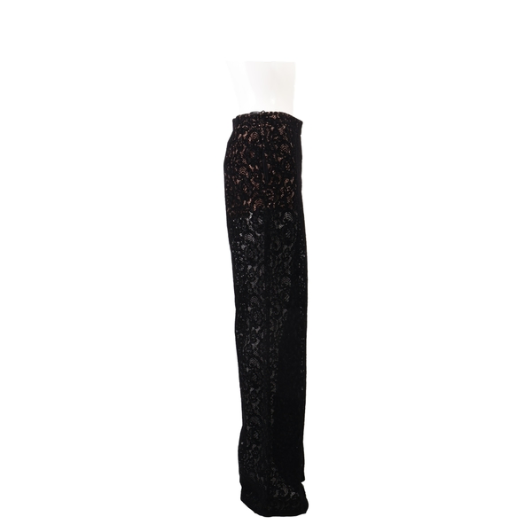 Velvet/Lace Flared Pants Black