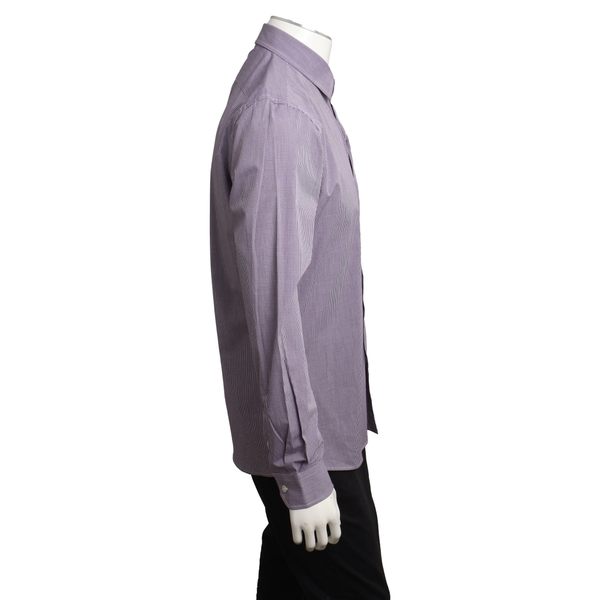 Cotton Micro Check Heart Embroidered Shirt Grey