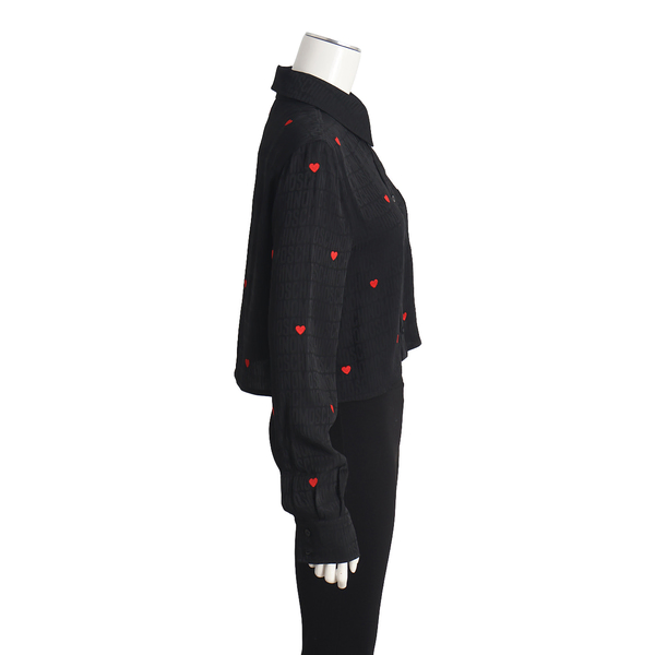 Acetate/Silk Jacquard Logo Shirt Black