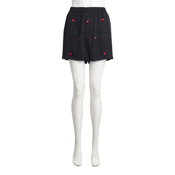 Acetate/Silk Jacquard Logo Shorts Black