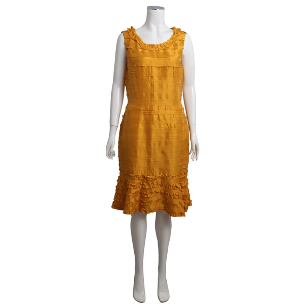 Vintage Sleeveless Dress Yellow