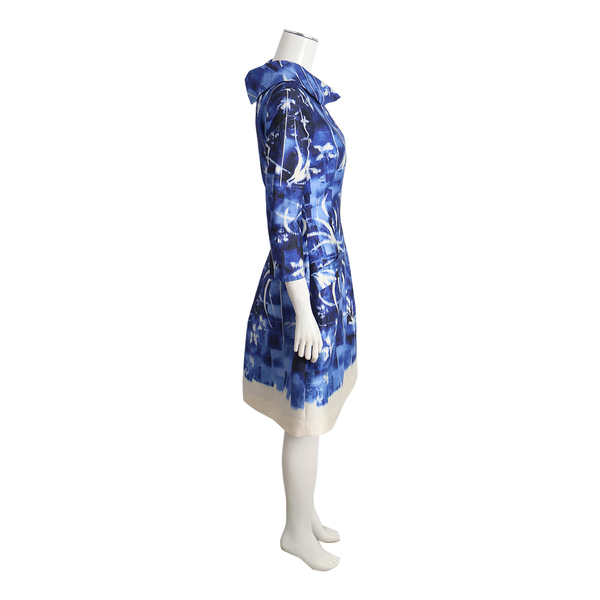 Silk/Cotton Runway Dress Blue
