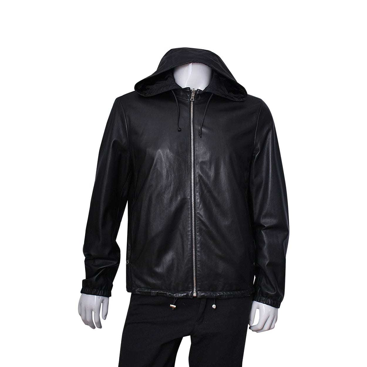 PRADA Leather/Nylon Reversible Jacket Black | Luxity