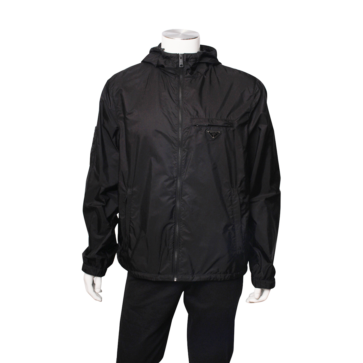 PRADA Re-Nylon Pocket Logo Jacket Black | Luxity
