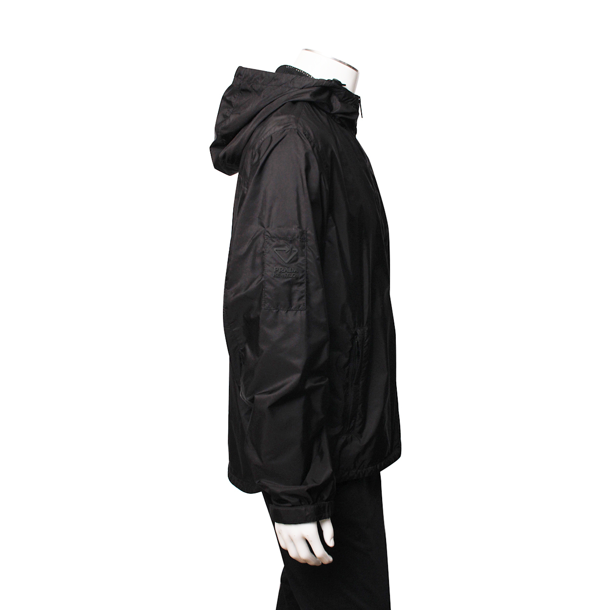 PRADA Re-Nylon Pocket Logo Jacket Black | Luxity