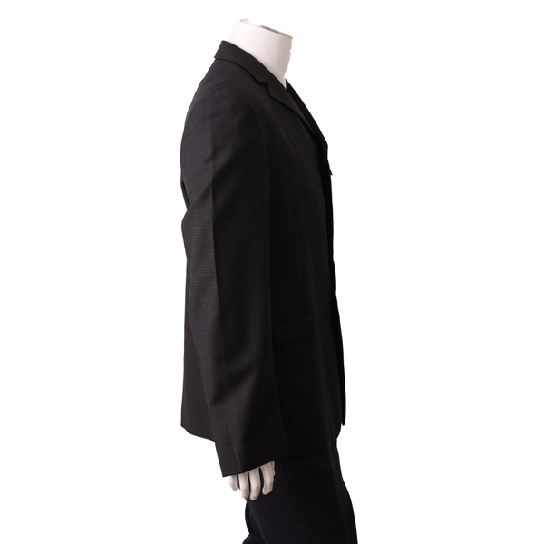 Wool Single Breasted Blazer Black