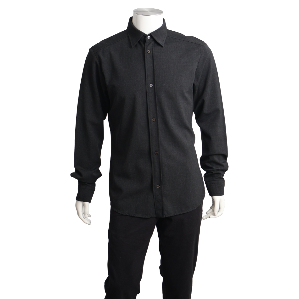 Mixed Material Shirt Charcoal