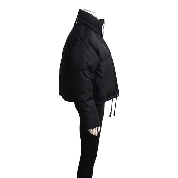 Nylon Down Cropped Jacket Black/Blue