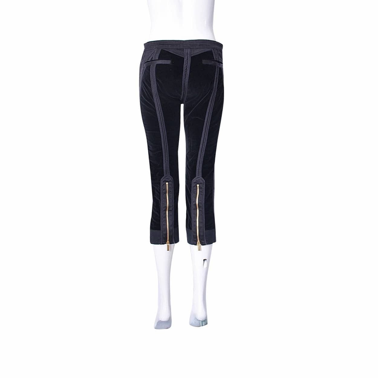 ROBERTO CAVALLI Vintage Velvet Cropped Pants Black | Luxity