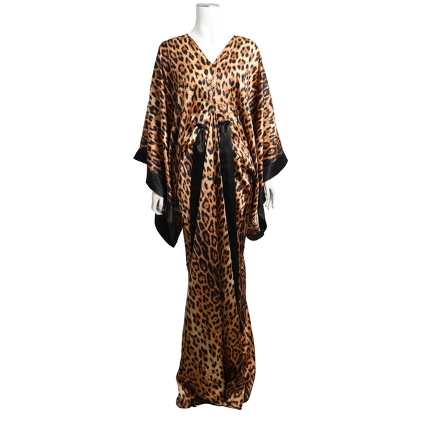 Vintage Polyester Kaftan Leopard Print