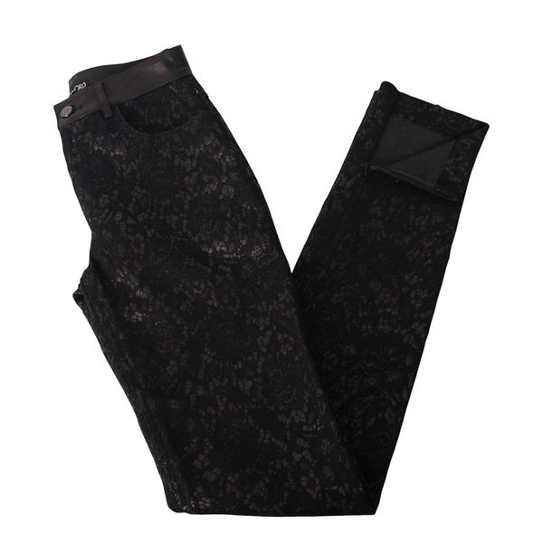 Lace/Leather Pants Black