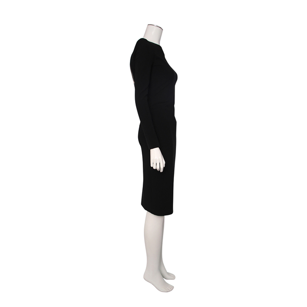 Viscose Zip Open Back Dress Black