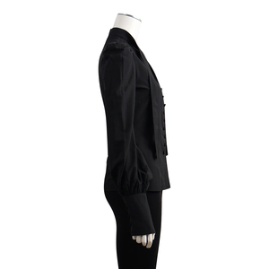 Polyester Neck Tie Blouse Black, view 2