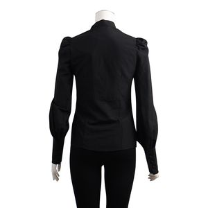 Polyester Neck Tie Blouse Black, view 3