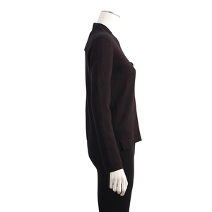Cashmere/Silk Sweater Black/Dark Burgundy, view 2