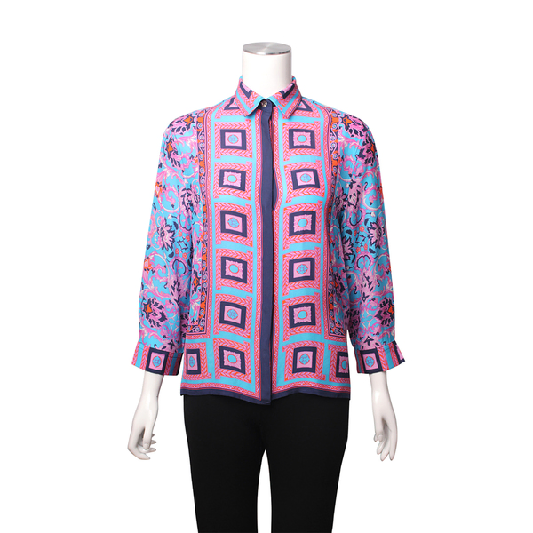 Silk Printed Shirt Purple